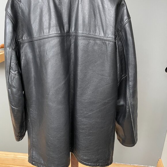 Schott NYC men leather jacket long with lining  heavy k leather vintage size 46 - Picture 8 of 10